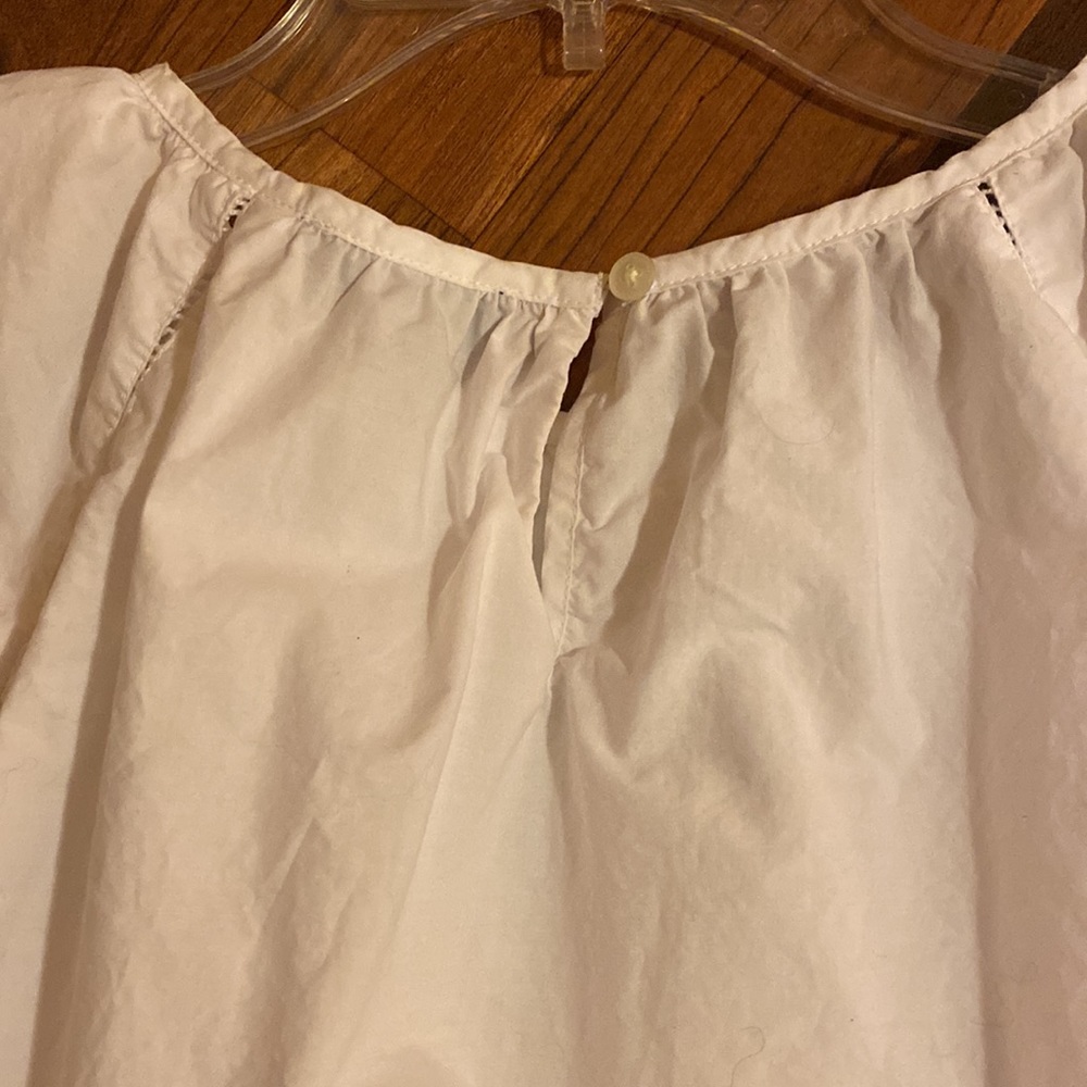 J. Crew White Blouse with Floral Embroidery - Picture 7 of 8